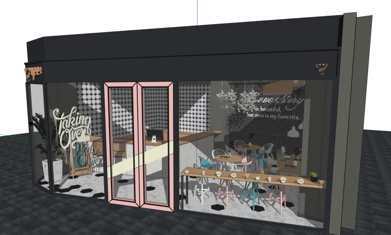 Dessert shop 3D Model .c4d .max .obj .3ds .fbx .stl .blend 