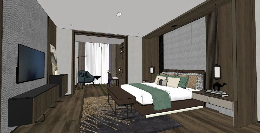 Hotel Executive Room 3D Model .c4d .max .obj .3ds .fbx .stl .blend 
