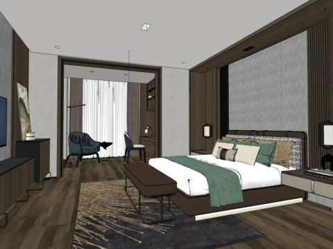 Hotel-Executive-Zimmer 3D Modell