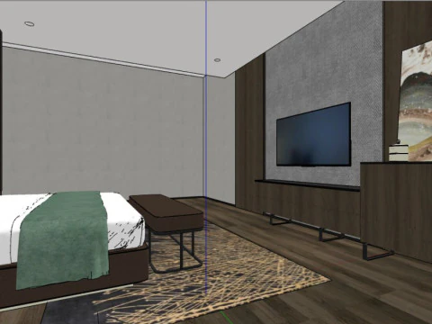 Hotel Executive Room 3D Model