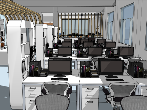 Propuesta de dise&ntilde;o de oficina Modelo 3D