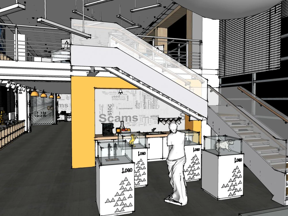 Modernist style office 3D Model .c4d .max .obj .3ds .fbx .stl .blend 