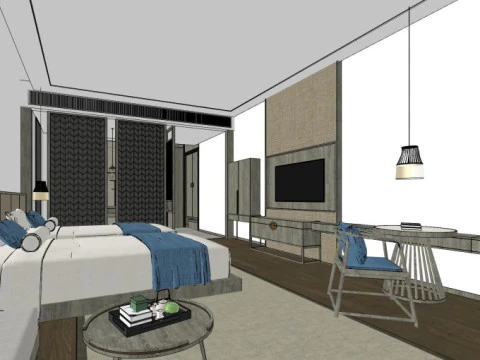 호텔 방 3D 모델