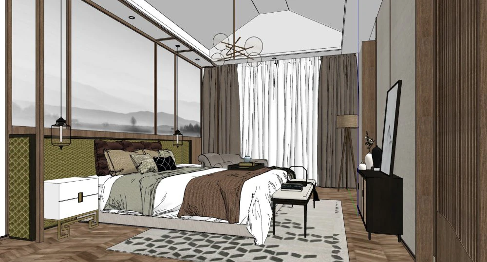 Hotel room 3D Model .c4d .max .obj .3ds .fbx .stl .blend