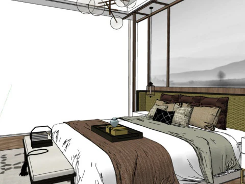 Hotel room 3D Model