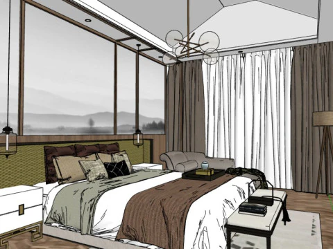 Hotel room 3D Model