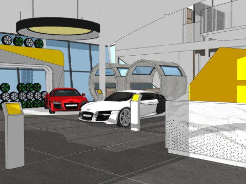 Car showroom 3D Model