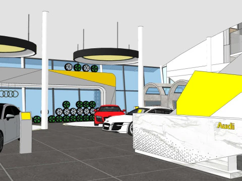 Car showroom 3D Model
