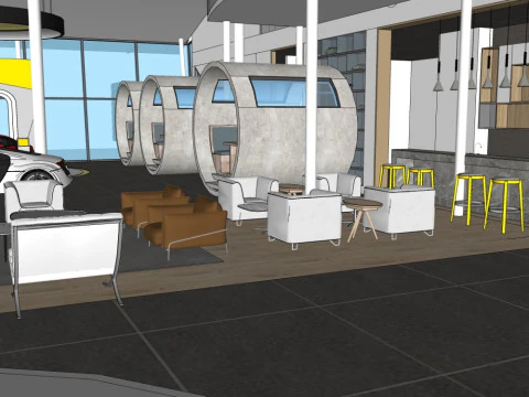 Car showroom 3D Model