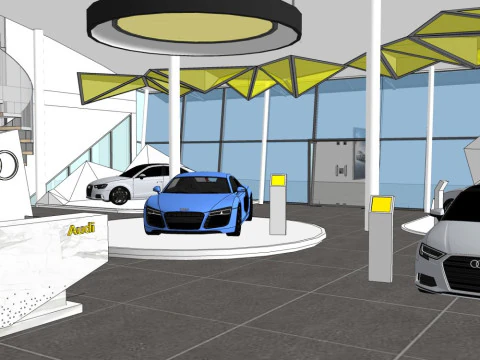 Car showroom 3D Model