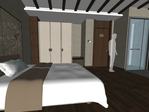 Chinese-style guest room 3D Model
