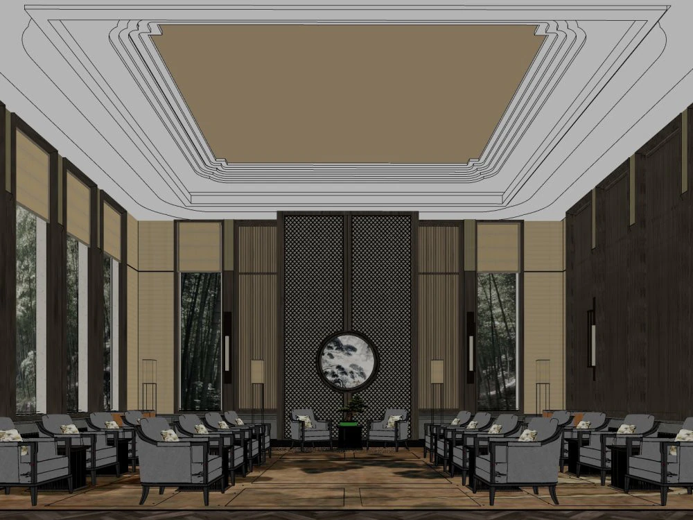 Reception room 3D Model .c4d .max .obj .3ds .fbx .stl .blend 