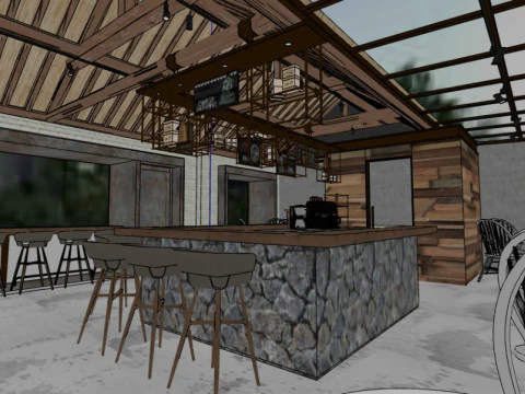 Coffee shop design 3D Model