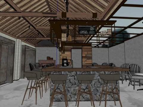 Coffee shop design 3D Model