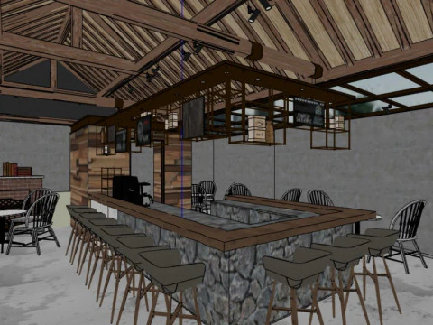 Coffee shop design 3D Model