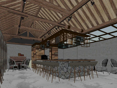 Coffee shop design 3D Model