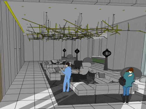 Hotel lobby 3D Model