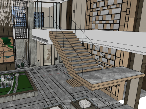 Sales office sand table area 3D Model