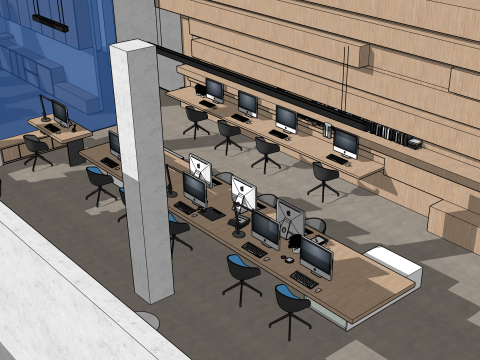 Projeto de escrit&oacute;rio Modelo 3D