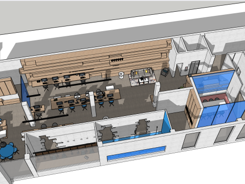 Projeto de escrit&oacute;rio Modelo 3D