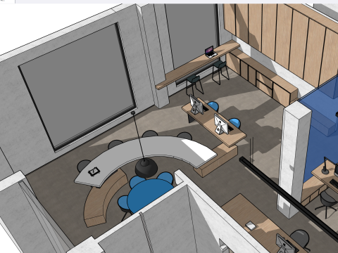 Projeto de escrit&oacute;rio Modelo 3D