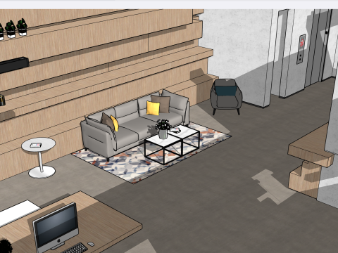 Projeto de escrit&oacute;rio Modelo 3D