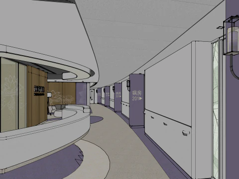 Лікарняний коридор 3D Модель