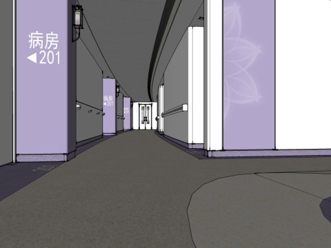 Hospital corridor 3D Model