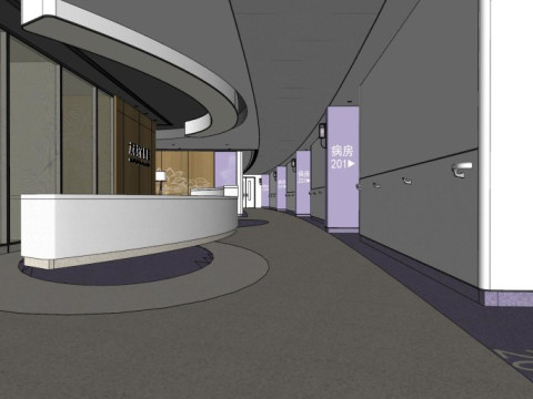 Hospital corridor 3D Model