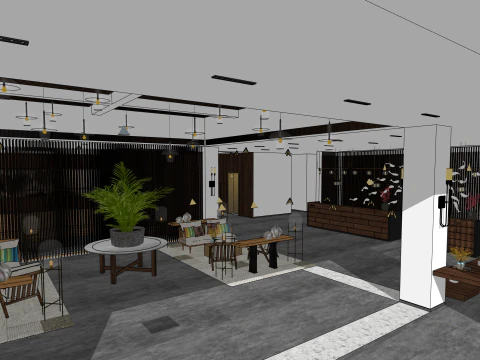 Лобі готелю 3D Модель