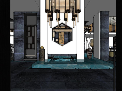 Chinese style residential decoration 3D Model