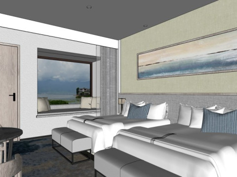 호텔 방 3D 모델