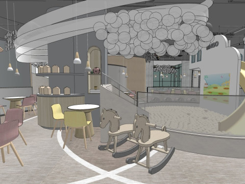 适合家庭的餐厅 3D 模型