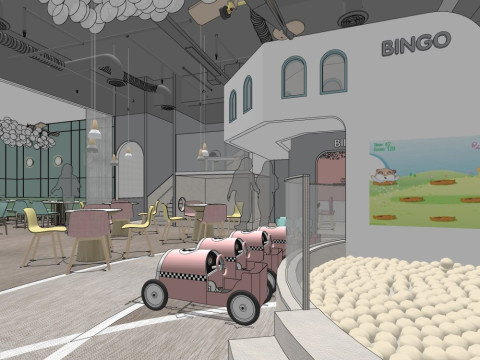 Family-friendly restaurant 3D Model