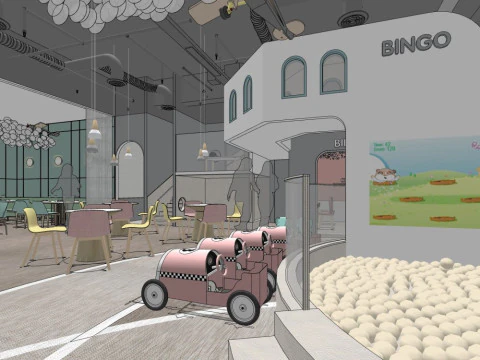Family-friendly restaurant 3D Model