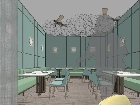 Family-friendly restaurant 3D Model