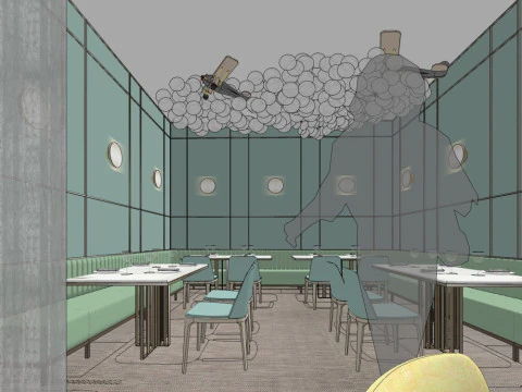 Family-friendly restaurant 3D Model