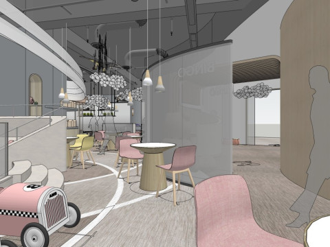 Family-friendly restaurant 3D Model