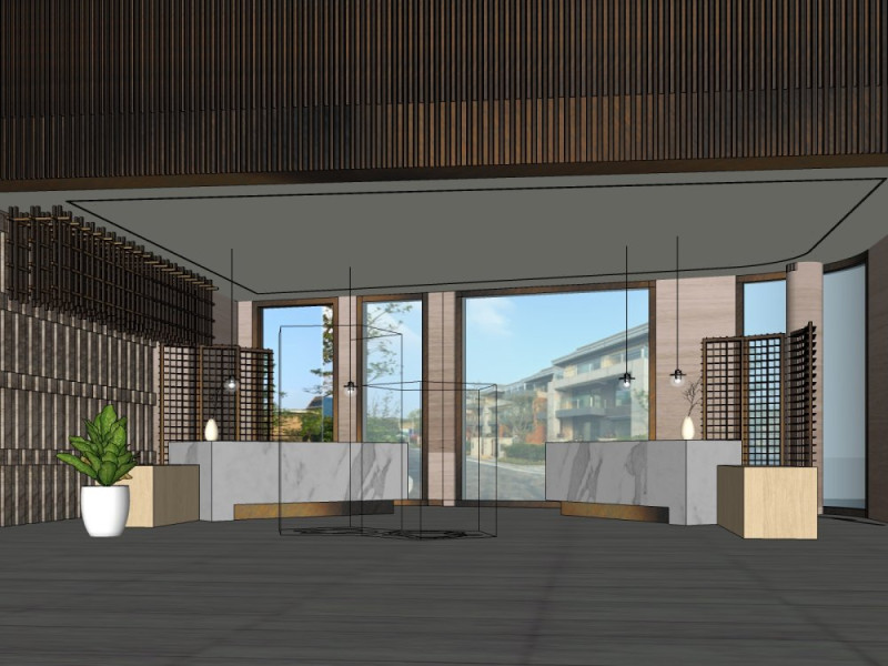 Hotel lobby 3D Model .c4d .max .obj .3ds .fbx .stl .blend