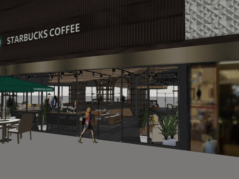 Starbucks Coffee Shop 3D Model