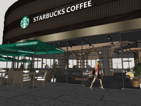 Starbucks Coffee Shop 3D Model