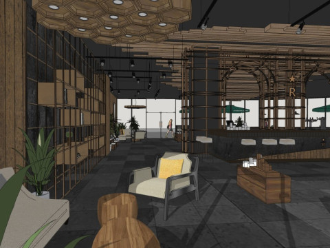 Starbucks Coffee Shop 3D Model
