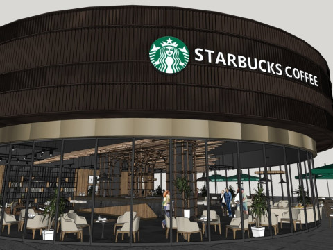 Starbucks Coffee Shop 3D Model