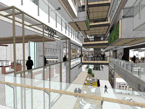 Atrio del centro commerciale Modello 3D