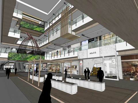 Atrio del centro commerciale Modello 3D