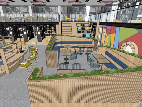 Book Bar Indoor 3D Model