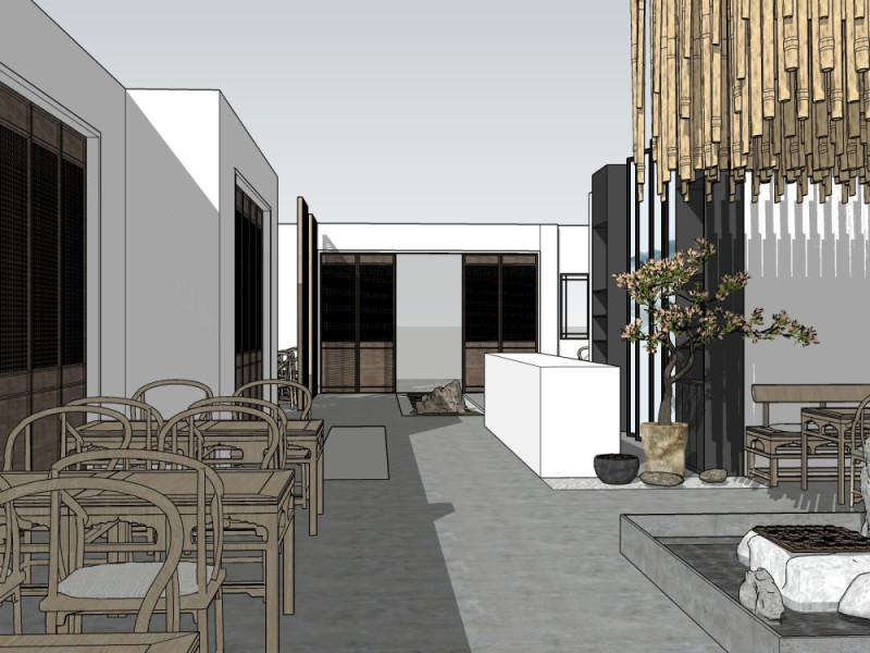 Restaurant Interior Design 3D Model .c4d .max .obj .3ds .fbx .stl .blend 