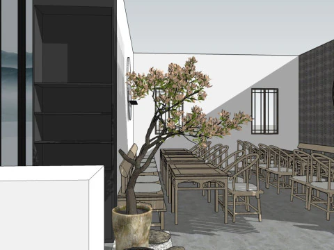 Restaurant Interior Design 3D Model