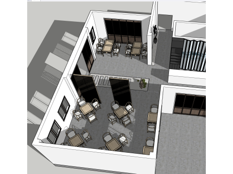 Restaurant Interior Design 3D Model