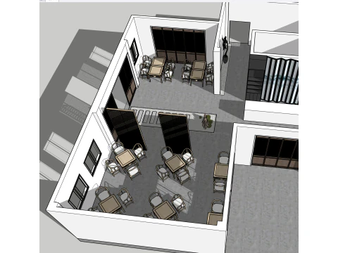 Restaurant Interior Design 3D Model